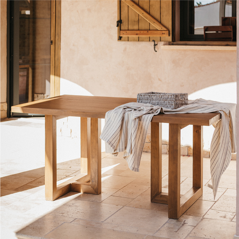 Mesa comedor Tribeca (patas madera) - Muebles rústicos a medida