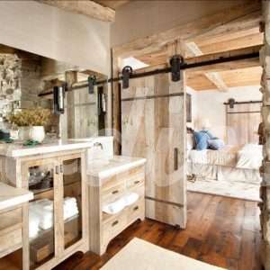 Baño rústico puerta corredera | Woodies